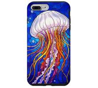 Custodia per iPhone 7 Plus/8 Plus Stained Glass Jellyfish Mosaic Art Ocean Creature