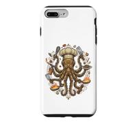 Custodia per iPhone 7 Plus/8 Plus Steampunk Octopus Chef Cook Mechanical Cuisine