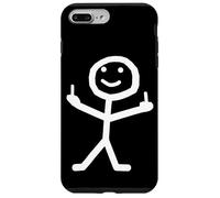 Custodia per iPhone 7 Plus/8 Plus Stickman, dito medio, divertente, silhouette, brutto, scherzo, festa, divertimento