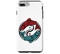 Custodia per iPhone 7 Plus/8 Plus Stile tribale dei nativi americani del salmone del Pacifico nord