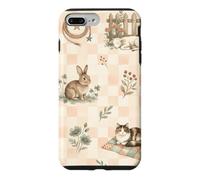 Custodia per iPhone 7 Plus/8 Plus Stivali da cowboy agnello coniglio gatto western fattoria acquerello