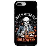 Custodia per iPhone 7 Plus/8 Plus Sto solo aspettando Halloween Funny Skeleton Pumpkin Humor