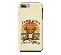 Custodia per iPhone 7 Plus/8 Plus Sto solo parlando con Gesù oggi Highland Cow Christian