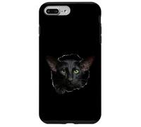 Custodia per iPhone 7 Plus/8 Plus Striking Black Oriental Shorthair Cat che sbircia attraverso