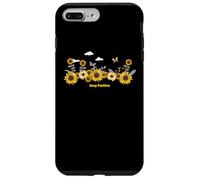 Custodia per iPhone 7 Plus/8 Plus Sunflower Keep Positive Butterflies Quotes Butterfly