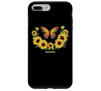 Custodia per iPhone 7 Plus/8 Plus Sunflower Keep Positive Butterflies Quotes Butterfly