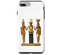 Custodia per iPhone 7 Plus/8 Plus T-shirt con statua di Osiride e Iside di Horus dorato della Trinità egiziana