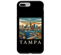 Custodia per iPhone 7 Plus/8 Plus Tampa Florida Retro Vintage Skyline Bay Waterfront Tramonto