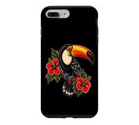 Custodia per iPhone 7 Plus/8 Plus Tatuaggio vintage con ibisco tropicale tucano