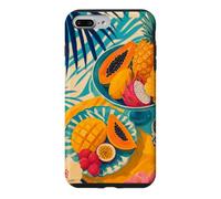Custodia per iPhone 7 Plus/8 Plus Tavolo da frutta tropicale sotto ombre di palma