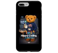 Custodia per iPhone 7 Plus/8 Plus Teddy Bear Happy coding, Just a Boy Who Loves Coding