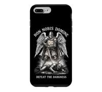 Custodia per iPhone 7 Plus/8 Plus Templare Cavaliere Spada Fede Sconfiggere Oscurità Guerra Spirituale