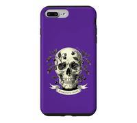 Custodia per iPhone 7 Plus/8 Plus Teschio Memento Mori, incisione Vanitas floreale scuro