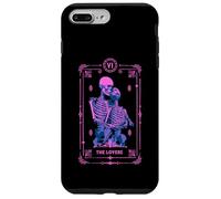 Custodia per iPhone 7 Plus/8 Plus The Lovers - Carta dei tarocchi con teschio, astrologia occulta, rosa