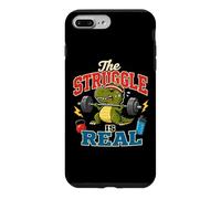 Custodia per iPhone 7 Plus/8 Plus The Struggle Is Real T-Rex divertente allenamento palestra umorismo dinosauro
