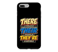 Custodia per iPhone 7 Plus/8 Plus There Their They're Funny Grammar English Teacher Humor