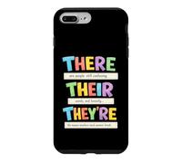 Custodia per iPhone 7 Plus/8 Plus There Their They're Funny Grammar English Teacher Humor
