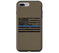 Custodia per iPhone 7 Plus/8 Plus Thin Blue Line Heart Police Officer Department US Flag