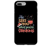 Custodia per iPhone 7 Plus/8 Plus Ti vede quando bevi - Divertente grafica del vino natalizio