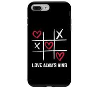 Custodia per iPhone 7 Plus/8 Plus Tic Tac Toe 3 di fila divertente San Valentino Love Wins