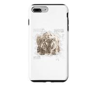 Custodia per iPhone 7 Plus/8 Plus Tigre Design Vintage Reto Blueprint Animal Lovers Gift