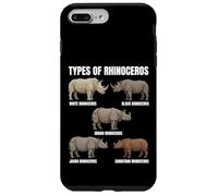 Custodia per iPhone 7 Plus/8 Plus Tipi di specie di rinoceronte Tabella educativa Amante della fauna selvatica