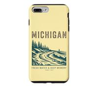 Custodia per iPhone 7 Plus/8 Plus Tipografia Vintage dei Grandi Laghi del Michigan