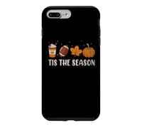 Custodia per iPhone 7 Plus/8 Plus tis the season pumpkin leaf latte fall thanksgiving football