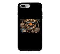 Custodia per iPhone 7 Plus/8 Plus Too Old to Care Club Skull Patriotic Funny Retired Old Man