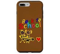 Custodia per iPhone 7 Plus/8 Plus Torna a scuola bambini tenendo matita arte carina