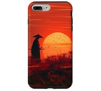 Custodia per iPhone 7 Plus/8 Plus Tramonto samurai giapponese nel Vaporwave Harajuku retro 90s