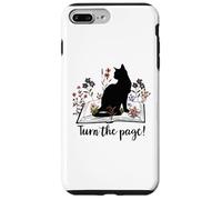 Custodia per iPhone 7 Plus/8 Plus Turn the Page Books & Cats Black Cat Women Floral Book Lover