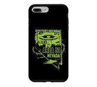 Custodia per iPhone 7 Plus/8 Plus UFO Distressed Area 51 Alien Extraterrestre Disco Volante