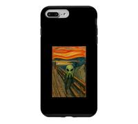 Custodia per iPhone 7 Plus/8 Plus Un alieno verde nell'urlo di Edvard Munch UFO alieno divertente