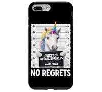 Custodia per iPhone 7 Plus/8 Plus Unicorno Mugshot Guilty of Illegal Sparkles No Regrets Funny