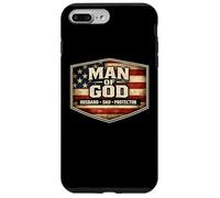 Custodia per iPhone 7 Plus/8 Plus Uomo di Dio Marito Papà Protettore Patriota Americano Padre USA