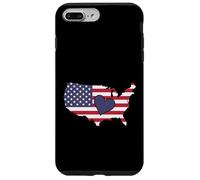 Custodia per iPhone 7 Plus/8 Plus USA Paese confine con cuore