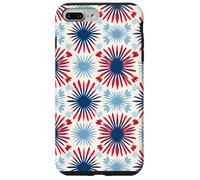 Custodia per iPhone 7 Plus/8 Plus USA Patriotic Pattern Rosso Bianco Blu Celebrazione Americana