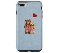 Custodia per iPhone 7 Plus/8 Plus Valentine Vintage Cute Teddy Bear Denim Nostalgico Minimal