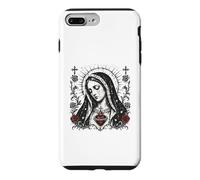 Custodia per iPhone 7 Plus/8 Plus Vergine Maria Sacro Cristiano Cuore Gotico Cattolico Rose