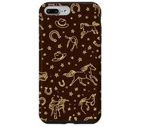 Custodia per iPhone 7 Plus/8 Plus Vintage Cavallo Cowboy Cappello Modello Mucca Ragazze Country Stars