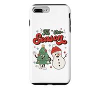Custodia per iPhone 7 Plus/8 Plus Vintage Christmas Tis The Season Christmas Tree Snowman