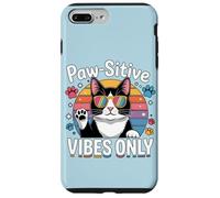 Custodia per iPhone 7 Plus/8 Plus Vintage Cool Cat Paw-Sitive Vibes Only Cute Gat Lover