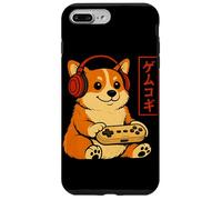 Custodia per iPhone 7 Plus/8 Plus Vintage Giapponese Corgi Cane Gamer Grafica Retro Giappone Anime