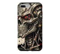 Custodia per iPhone 7 Plus/8 Plus Vintage Mecha Robot Teschio Giapponese Kanji Oni Anime Art
