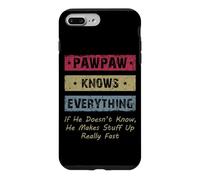 Custodia per iPhone 7 Plus/8 Plus Vintage Pawpaw Knows Everything Dad Father Father's Day
