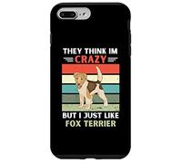 Custodia per iPhone 7 Plus/8 Plus Vintage pensano che io sia pazzo, ma mi piace proprio il cane Fox Terrier