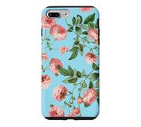 Custodia per iPhone 7 Plus/8 Plus Vintage Rosa Rosa Rose Su Un Uovo Di Robin Sfondo Blu