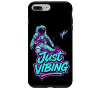 Custodia per iPhone 7 Plus/8 Plus Viola e Teal Astronaut Just Vibing Graphic per gli uomini