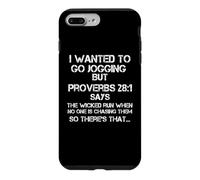Custodia per iPhone 7 Plus/8 Plus Volevo andare a fare jogging ma proverbi 28:1 Versetto della Bibbia Gesù